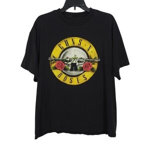 Vintage 2004 Guns N Roses Bullet Graphic Band Tee XL‎ Black Distressed Shirt